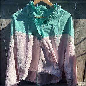 American Eagle Anorak Colorblock Hooded Windbreaker Jacket